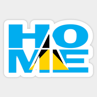 St Lucia Flag Collection Spelling HOME - Soca Mode Sticker